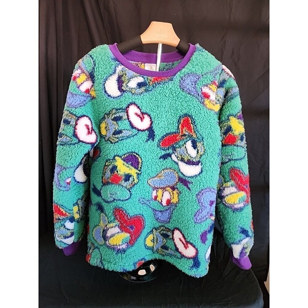 Disney Parks Donald Duck Sherpa Fleece Pullover Sweater, Long Sleeve, Size Xl